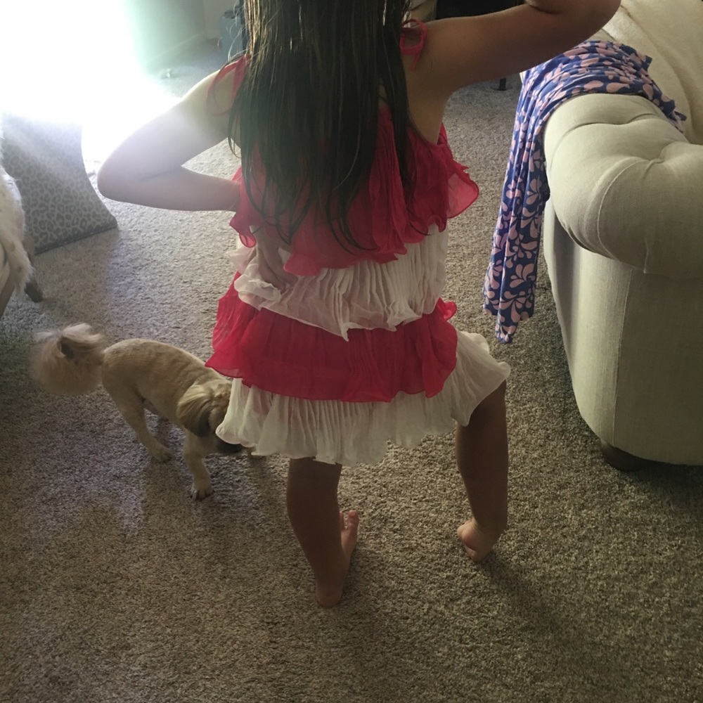 NWT Little Girls COMFY Ruffle Layered Dress ❤️ - Picture 3 of 8